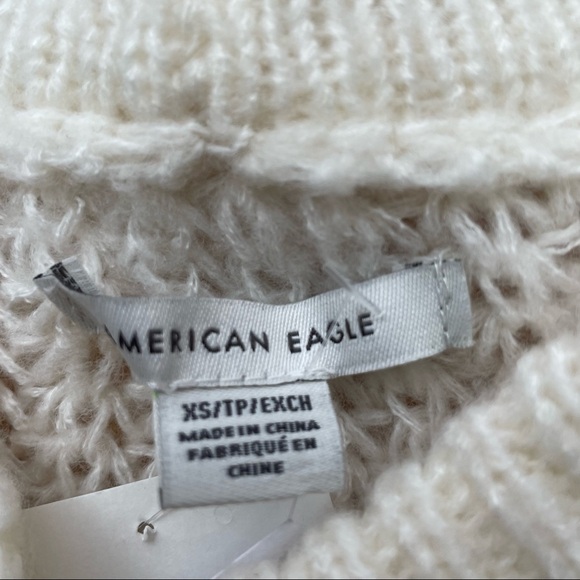 NWT AEO Oversized Slouchy Sweater OFF  WHITE - XS - Picture 6 of 11